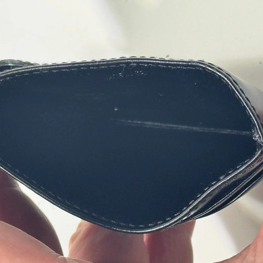 VTG Coach Water Buffalo Money Clip Card Case Wallet Black Leather Made in Spain